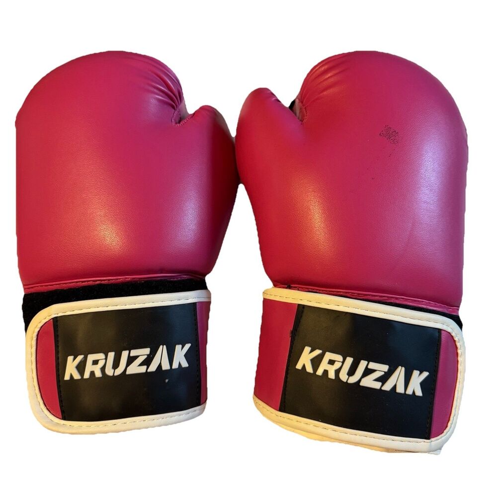 Kruzak Pink Boxing Gloves Kickboxing Sparring Training Muay Thai 8 Oz Synthetic